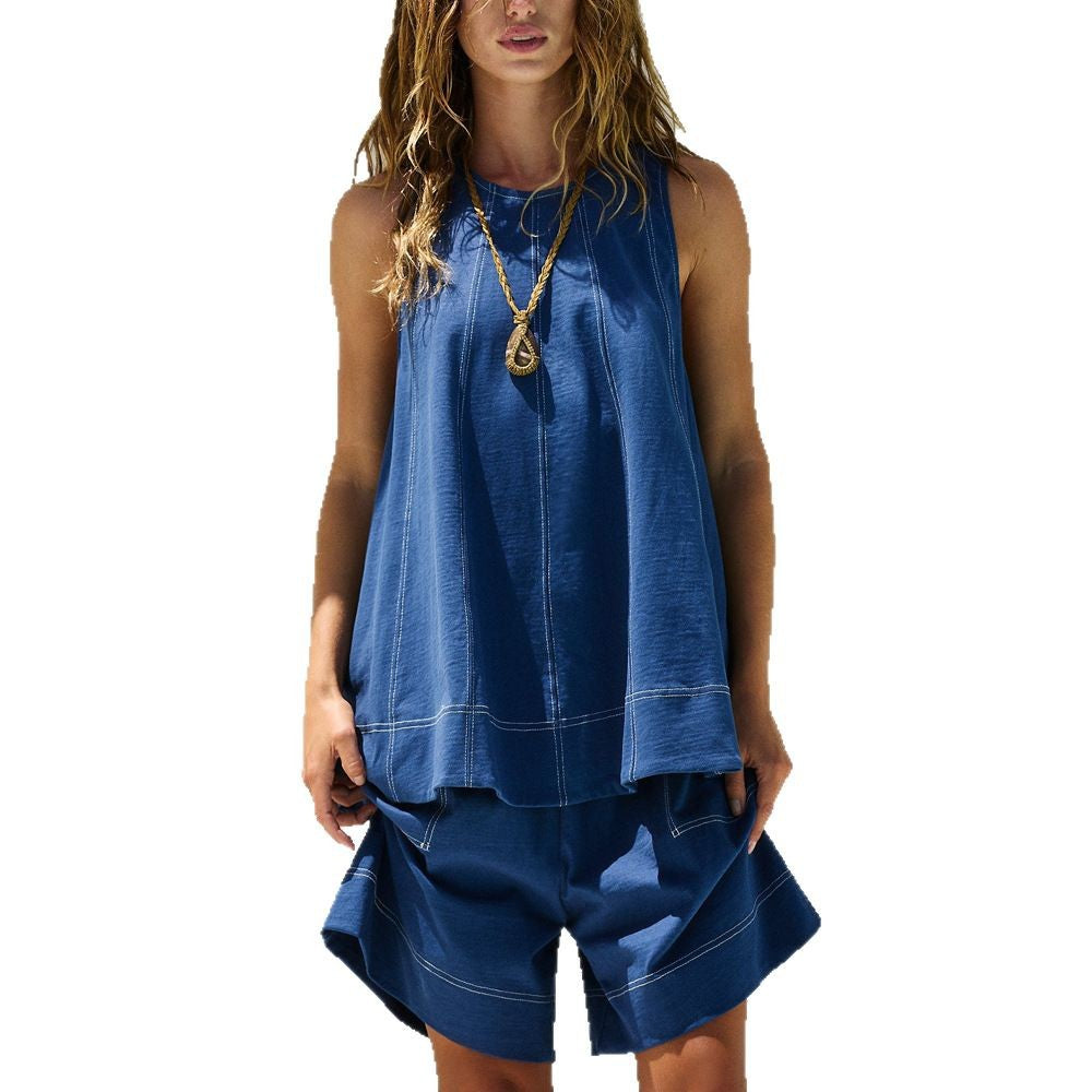 Dam Tvådelad Set Riven Denim Avslappnad 6