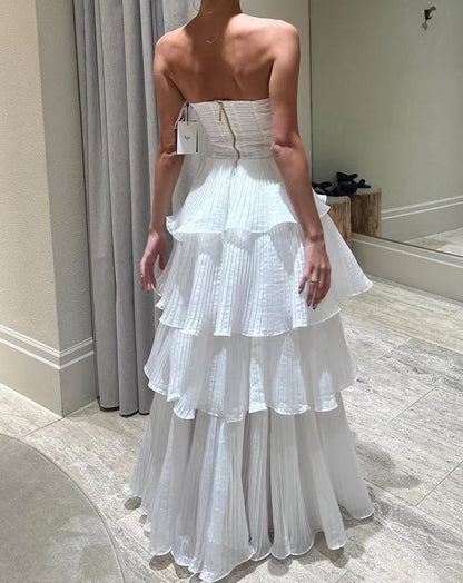 Fina Dam Klänningar A-Line Spandex Midi Klänning Ärmlös One-Shoulder-4