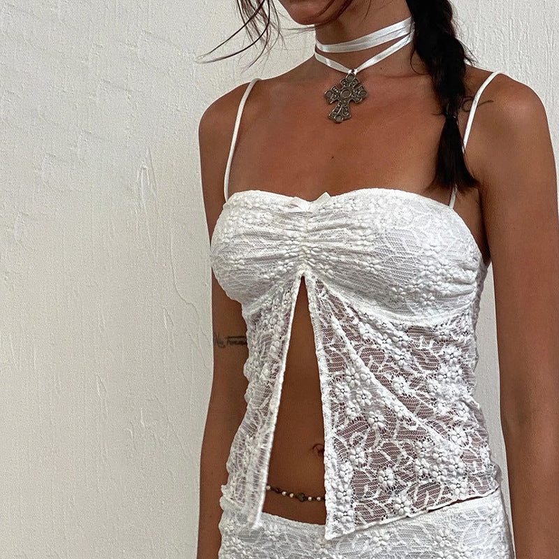 Kvinnors Topp Dekorativ Samling Polyester Spaghettirem 3