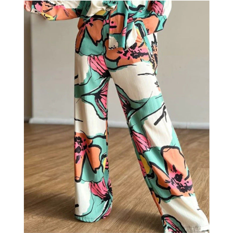 Kvinnors Fritidsuppsättning Blommig Polyester 4