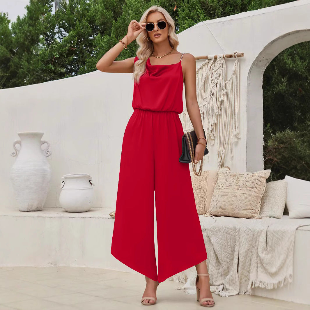 Dam Byxor Bred Ben Medelhög Midja Lätt Polyester-2