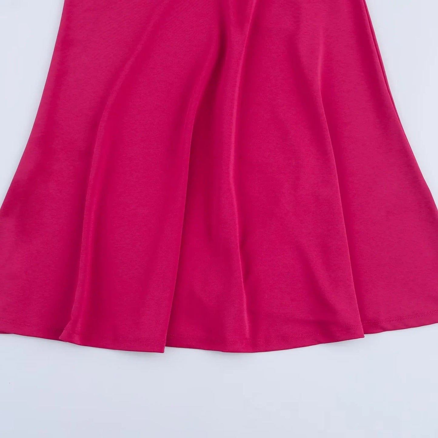 Dam Midiklänning Draperad Flödande Material för Bröllop och Fest 4