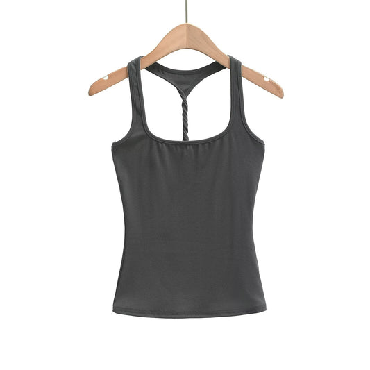 Kvinnors Sporttop Andningsbart Material Innovativ Ryggdesign-1