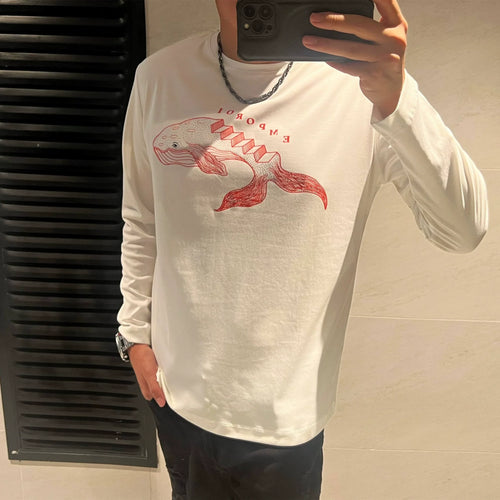 Dam T-shirt Rund Hals Mjuk Bomull med Sidenaccenter-1