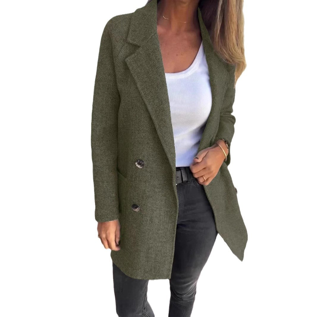 Dam Kappa Förtjockad Polyester Spandex för Vinter-3