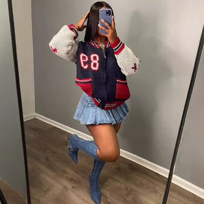 Dam Tröja V-Hals Långärmad Bomull Avslappnad Stil-3