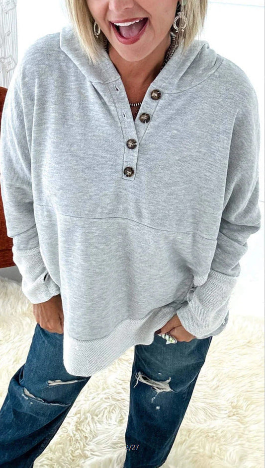 Dam Hoodie Löst Klippt Polyester Patchwork Design 1