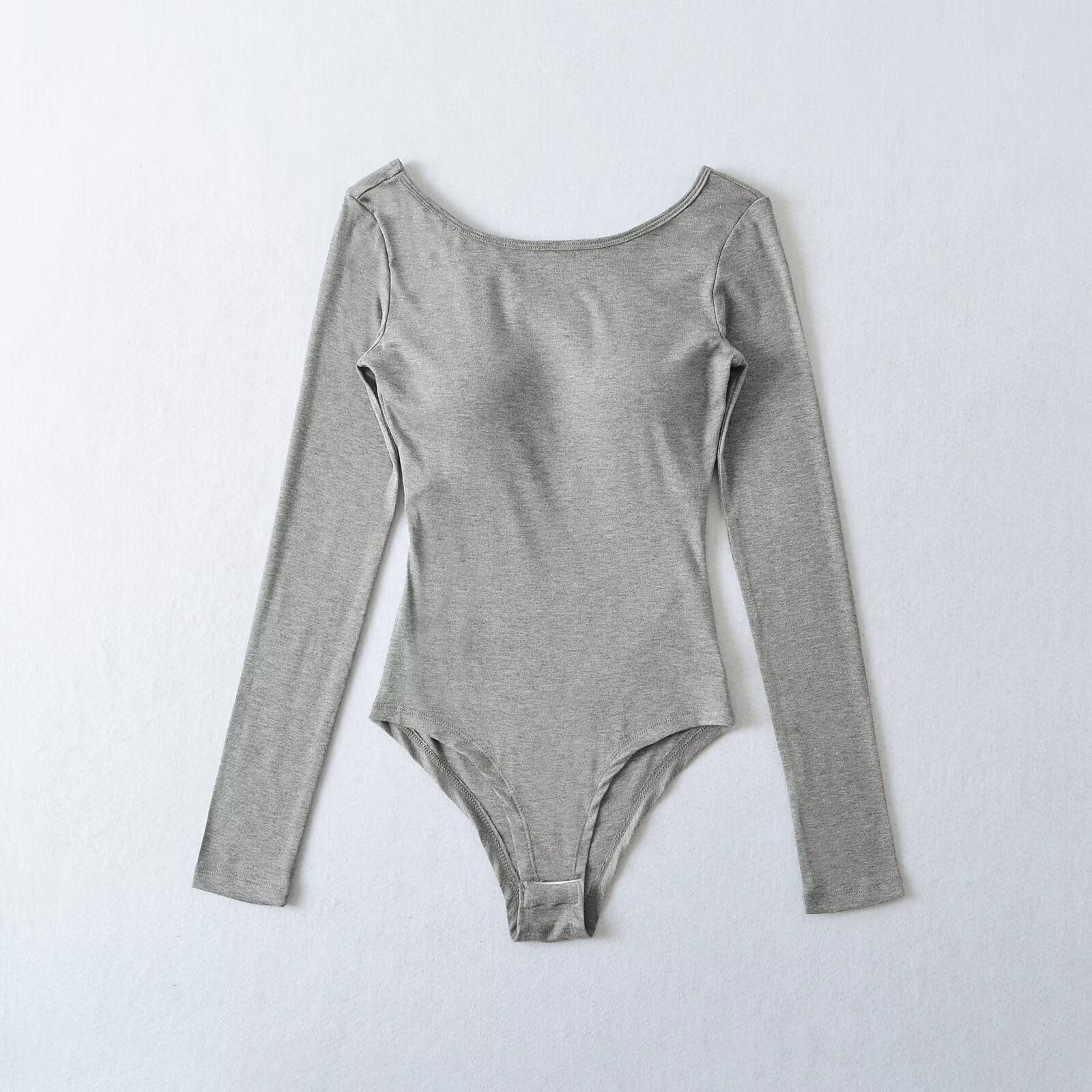 Långärmad Bodysuit för Kvinnor i Andningsbart Tyg – Elegant Design med Rund Halsringning, Smickrande Passform 7