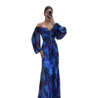 Kvinna A-Line Klänning V-Neck Polyester Långärmad-6