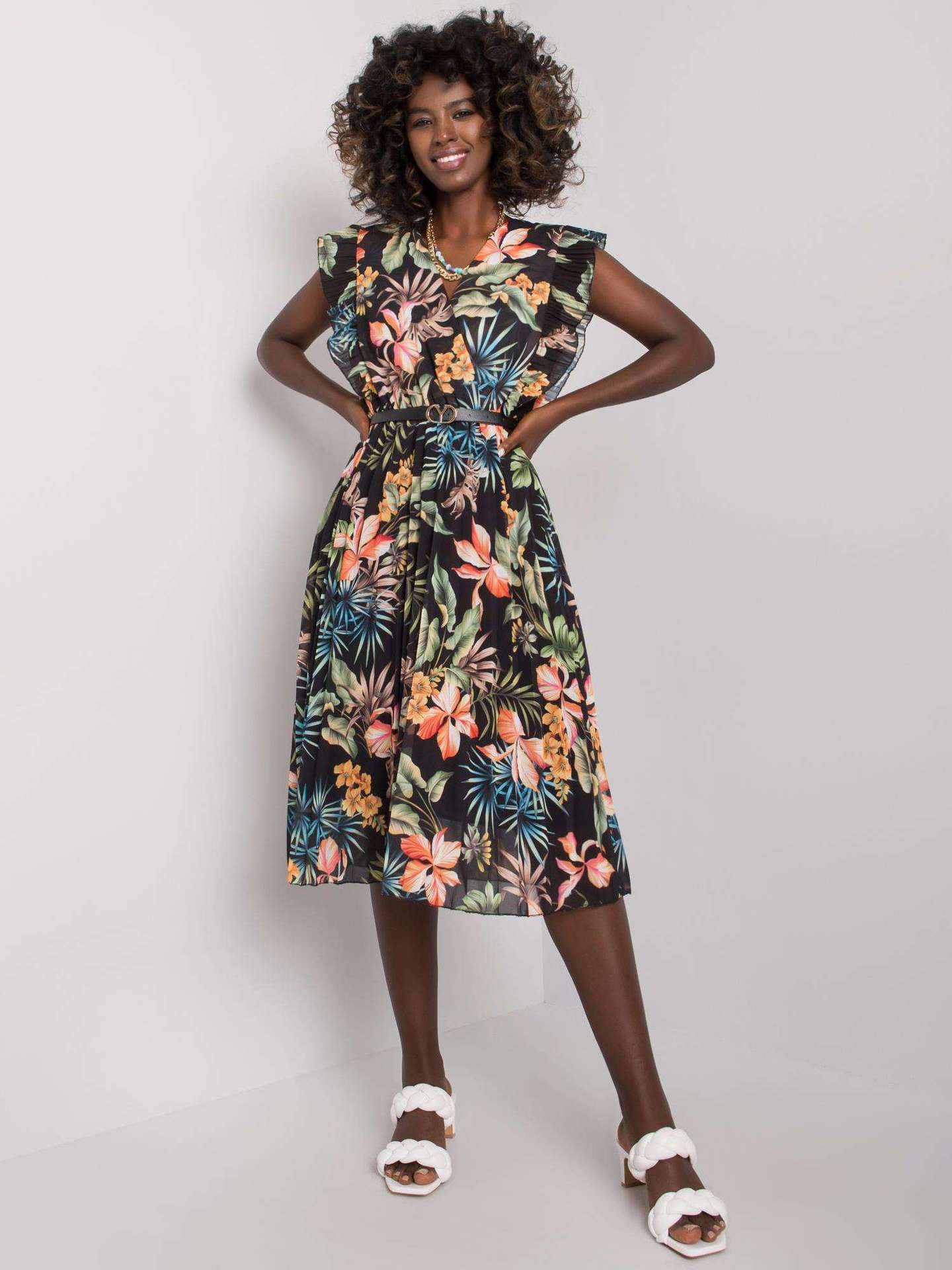 Dam Midiklänning A-linje Puffärmar Polyester för Bröllop och Fest-6