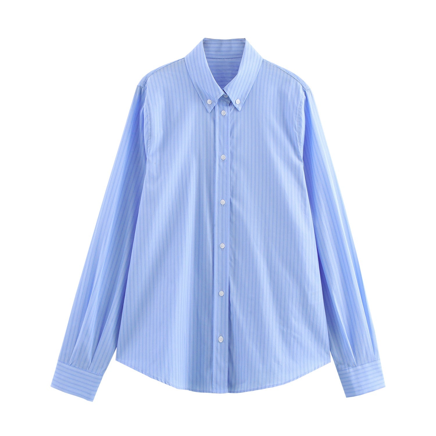 Dam Skjorta Randig Lång Ärmar 100% Bomull-1