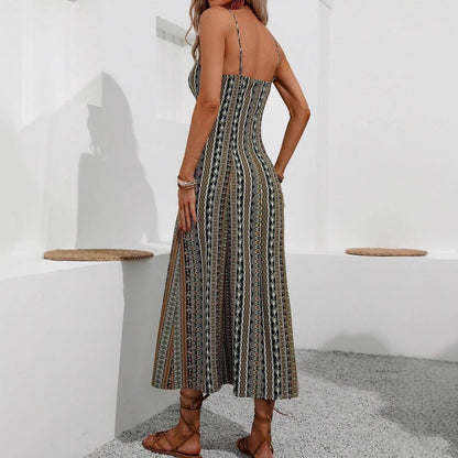 Fina Dam Klänningar Randig Långkjol Polyester-6