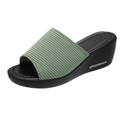 Kvinnliga Kilpantoletter Rib Design Mjukt Övre Material-1