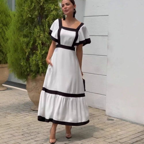 Kvinnors Lång Klänning Delad Smal Fit Spandex Polyester-1