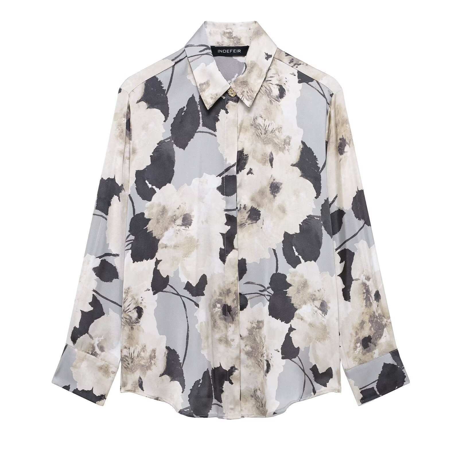 Variant image for Kvinnors Kjol och Topp Set i Tryckt Satin, Midi Längd, Mjuk Spandex-2