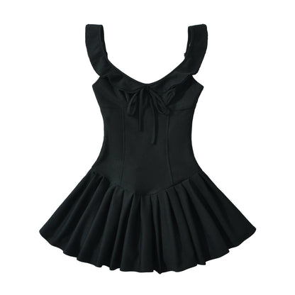 Fina Dam Klänningar Rufsad Design Svängande Kjol Hållbar Vävd Material 6