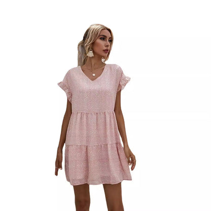 Plus-Size Klänning Dam Enaxlad Chiffon A-Linje för Sommarfest och Bröllop-6