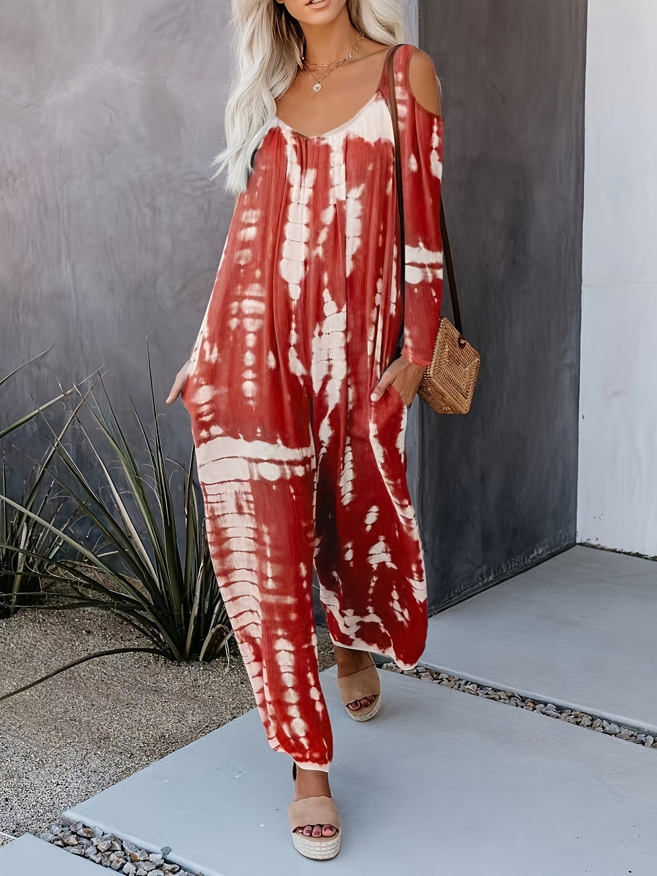 Variant image for Dam Jumpsuit Långärmad Löst Snitt Polyester Hög Midja Casual-17