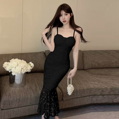 Variant image for Kvinna Off-Shoulder Klänning Spaghetti Band Lätt Tyg-4