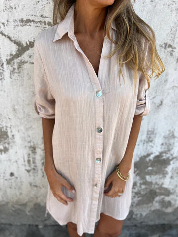 Variant image for Dam Skjorta Lång V-ringning Enfärgad Polyester-13