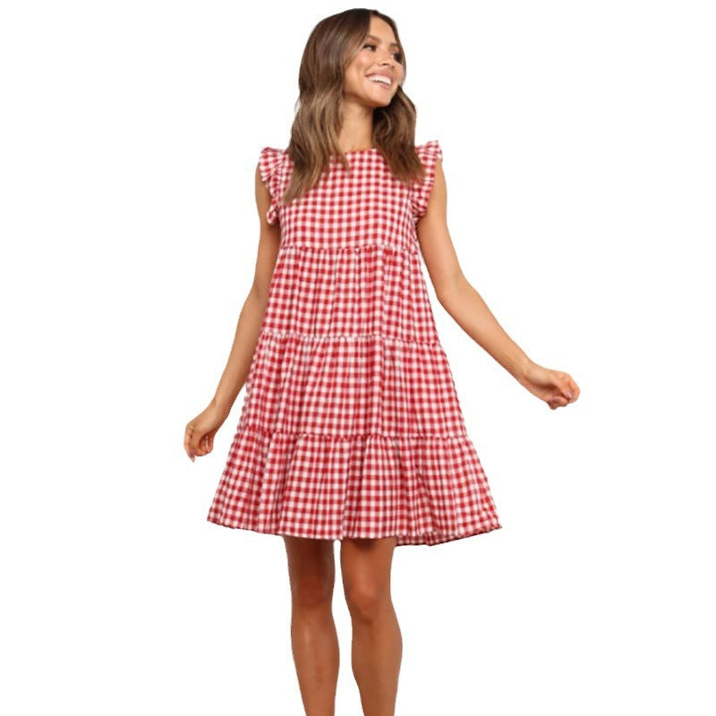 Damklänning A-line Löst Passform Polyesterblandning-4