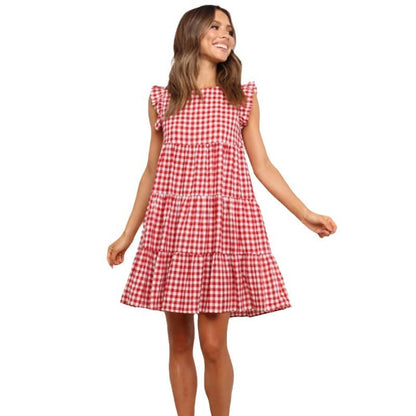 Damklänning A-line Löst Passform Polyesterblandning-4