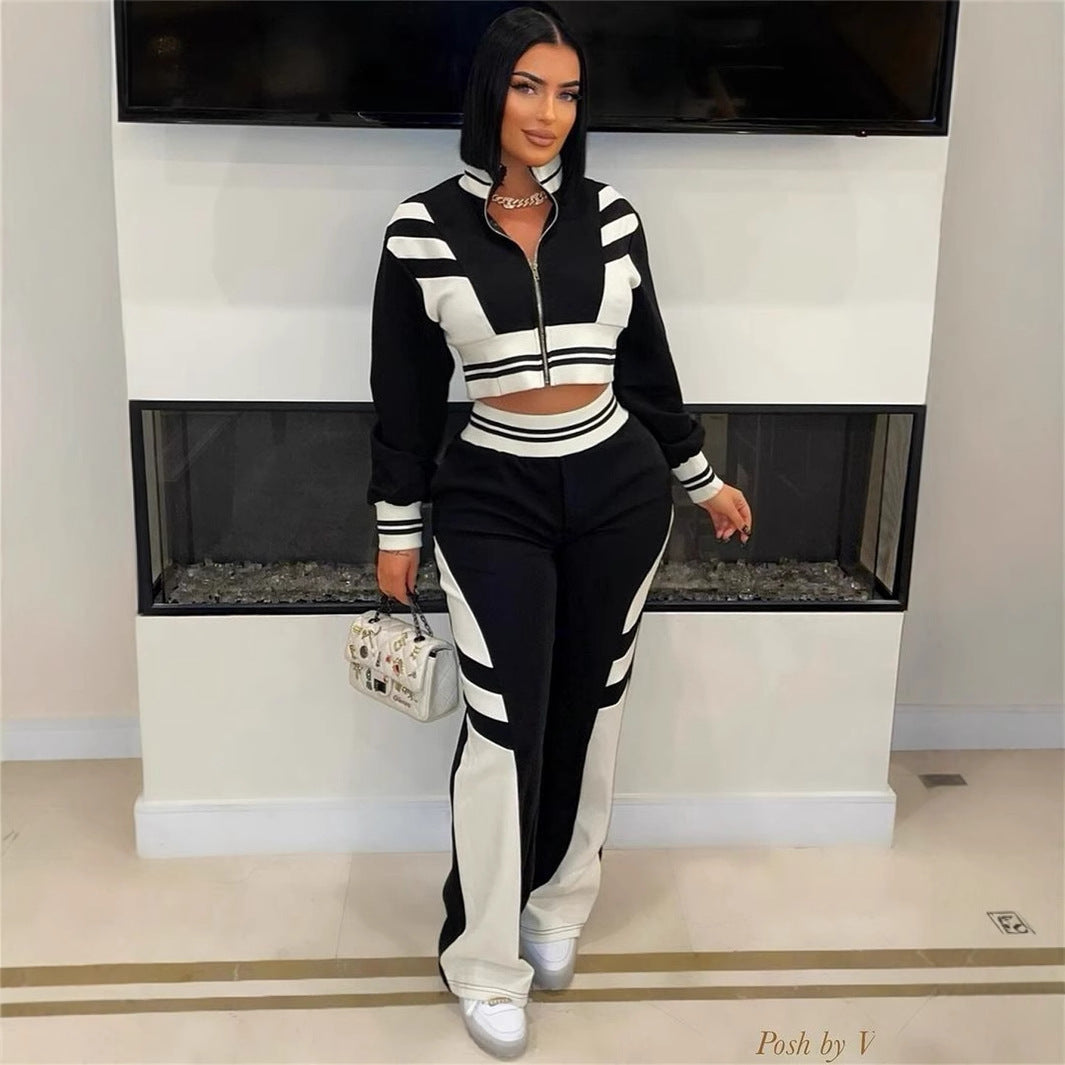 Dam Långvapen Set Patchwork Polyester och Spandex-2