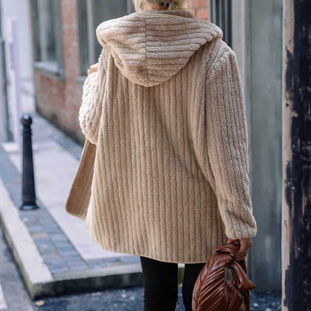 Dam Kappa Lång Med Huva i Bomull och Kashmir-4