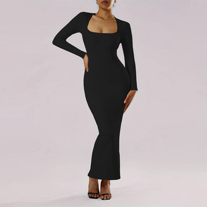 Damklänning Bodycon Lång Högkvalitativt Tyg-1