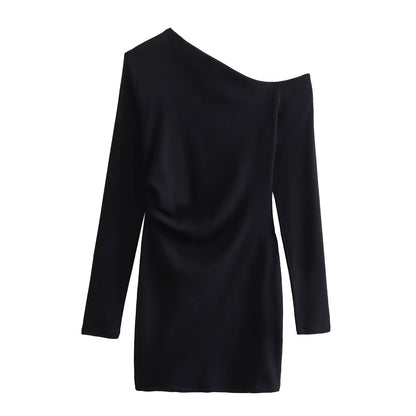 Variant image for Kvinna Asymmetrisk Klänning Långärmad Stickad-4