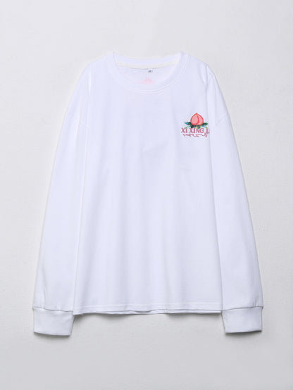 Variant image for Stickad Dam Tröja Minimalistisk Design Bomullsblandning-3