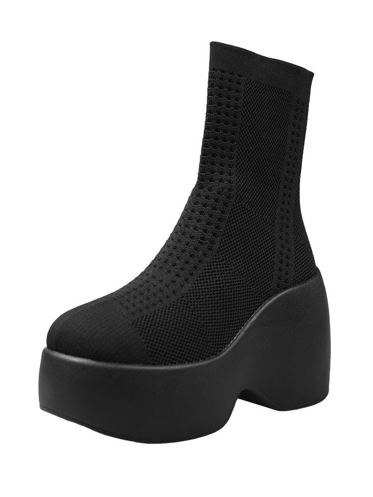 Dam Ankelstövlar Plattform Andningsbart Syntetiskt Material 7
