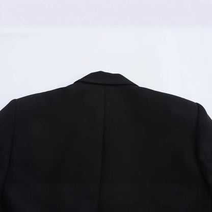 Dam Blazer Reverskrage Monokrom Högkvalitativt Tyg-4