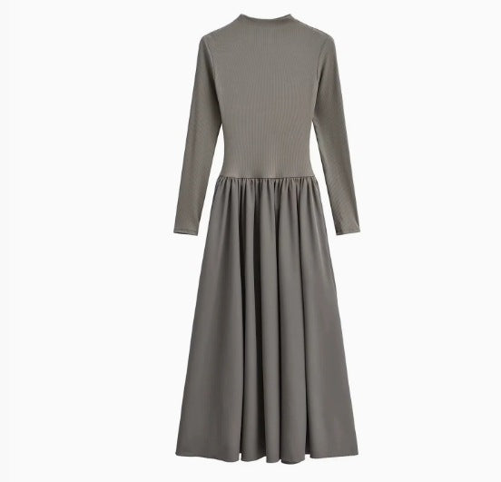 Långärmad Långklänning Fest med Flödande Kjol för Dam – Elegant Bomullsblandning för Speciella Tillfällen 8