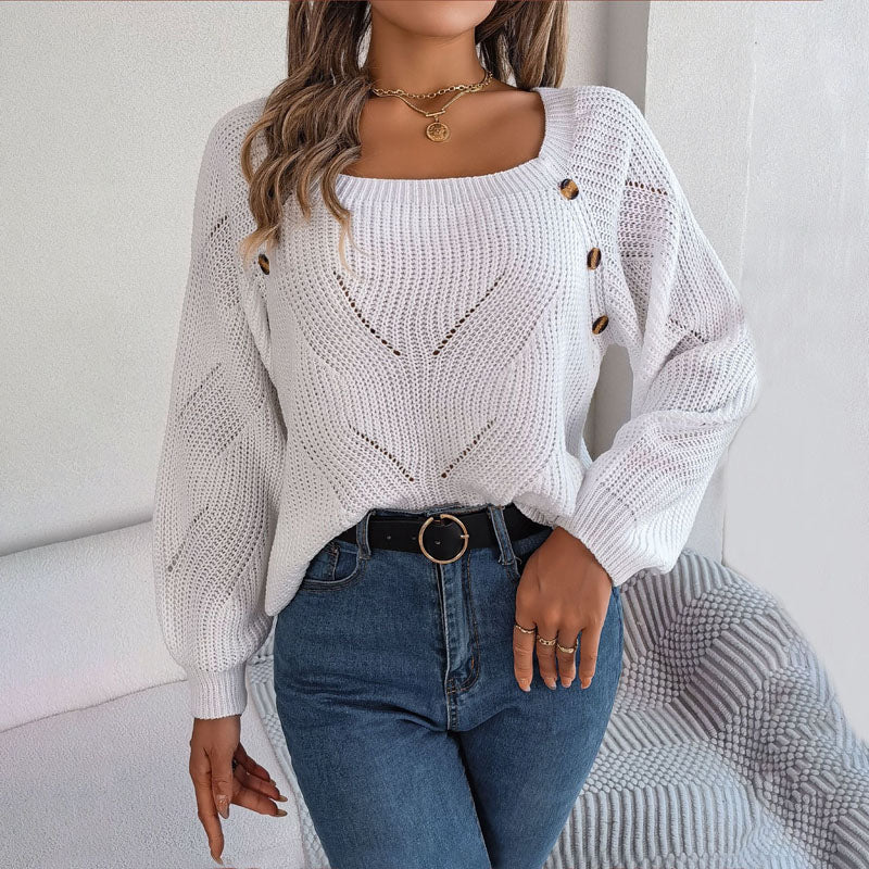 Variant image for Dam Stickad Tröja Monokrom Design Mjuk Material Avslappnad Passform-4