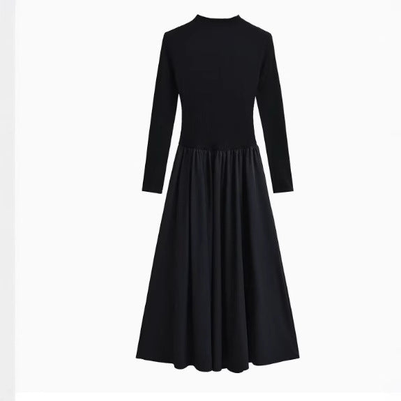 Långärmad Långklänning Fest med Flödande Kjol för Dam – Elegant Bomullsblandning för Speciella Tillfällen 4