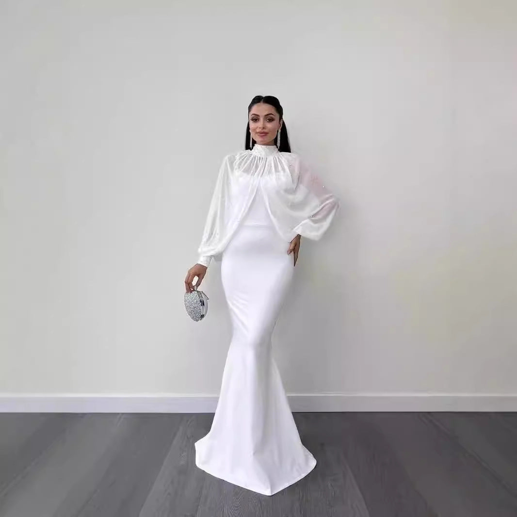 Kvinnors Fishtail Klänning Spaghetti Band Polyester Slim Fit-2