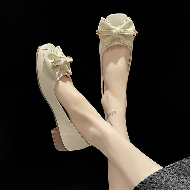 Kvinnors Ballerinas Elegant Slingdetalj Syntetiskt Läder-4