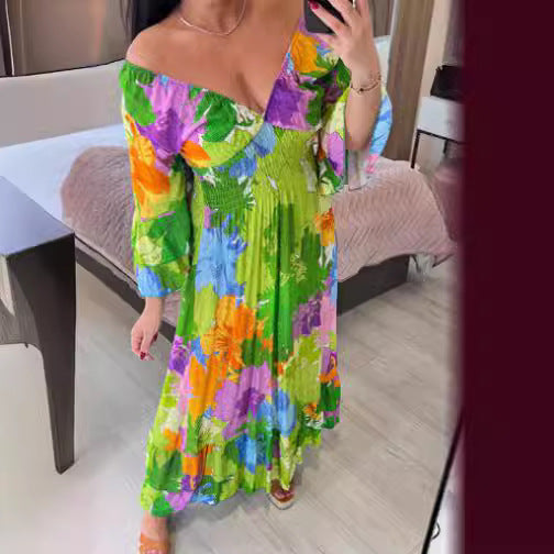 Fina Dam Klänningar Lång Strandklänning Lätt Polyester-2