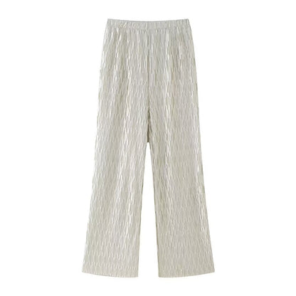 Damset Asymmetrisk Topp Långa Byxor Street Style Högkvalitativt Tyg 6