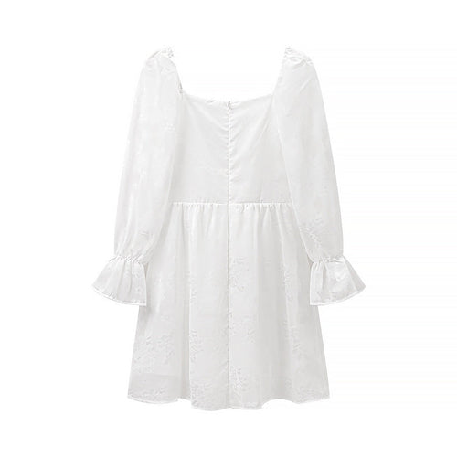 Damklänning A-linje Voluminösa Ärmar Andningsbart Material-1