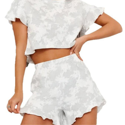 Dam Loungewear Set Bekväm Polyester Tre Fjärdedels Ärmar-6