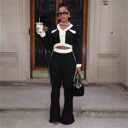 Dam Byxdress Avslappnad Stil Färgblockering Polyester-4