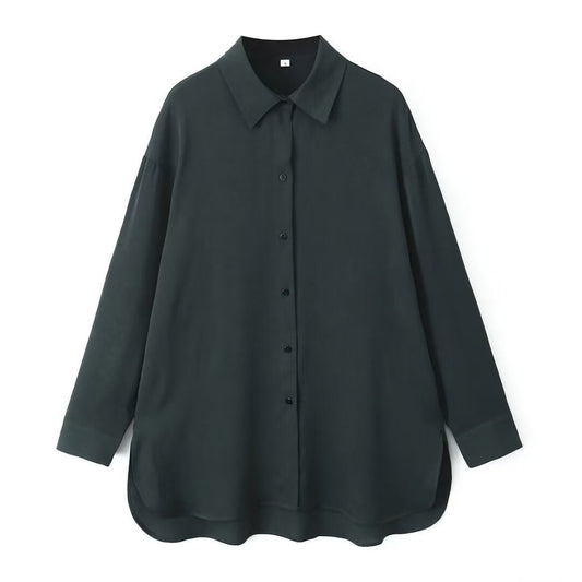 Herren Cardigan Skjorta Reversad Krage Polyester-1