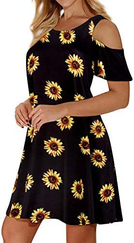 Dam Klänning A-linje med Bladmönster i Elastisk Polyester-3