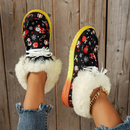 Damskor Slip-On Mjuk Velour med Gummisula-4