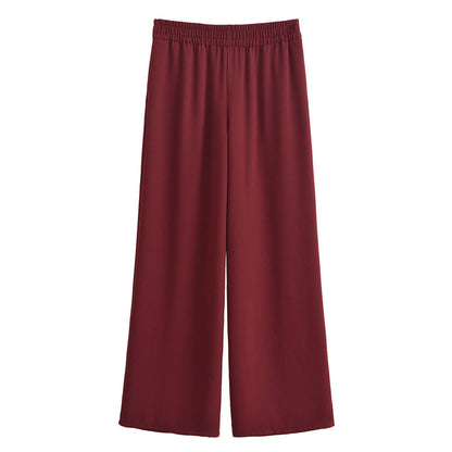 Dam Chiffon Set Skjorta och Vida Byxor Elegant Lätt Material 12