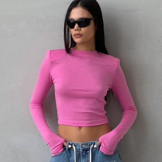 Dam Crop Top Trendig Andningsbart Tyg-1