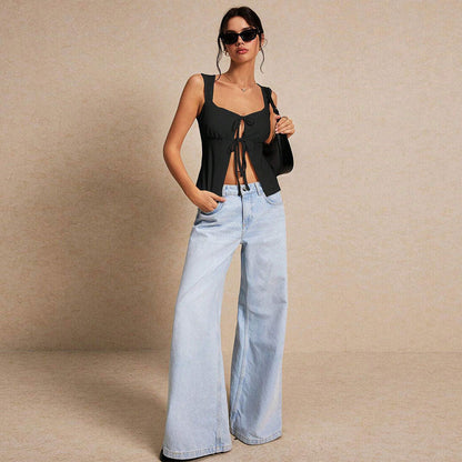 Dam Cardigan Monokrom Knytning Vävt Tyg-1