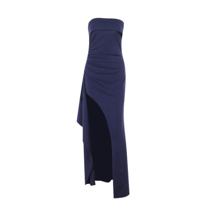 Maxi Klänning Dam Axelfri Design Elegant Slits Stretchigt Tyg 6